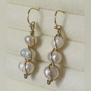 Freshwater Pearl Dangle Gold Filled Earrings